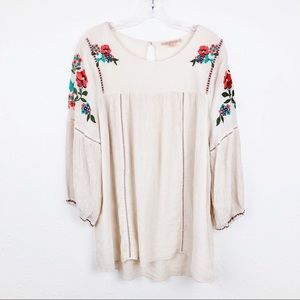 Gibson Latimer Floral Embroidered Boho Top XL
